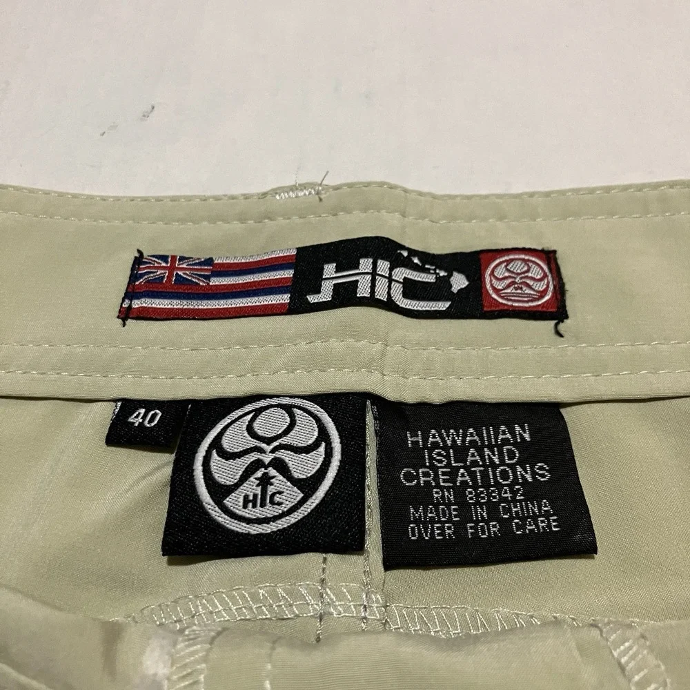 NWT Hawaiian Island Creations HIC Chiba Shorts Size 40 X 10‎ Stone Light Olive